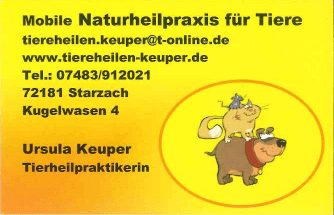 Visitenkarte Ursula Keuper Mobile Naturheilpraxis für Tiere